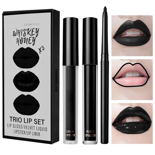 Schwarz matte lippenstift 3 - schwarz, lippenstift,